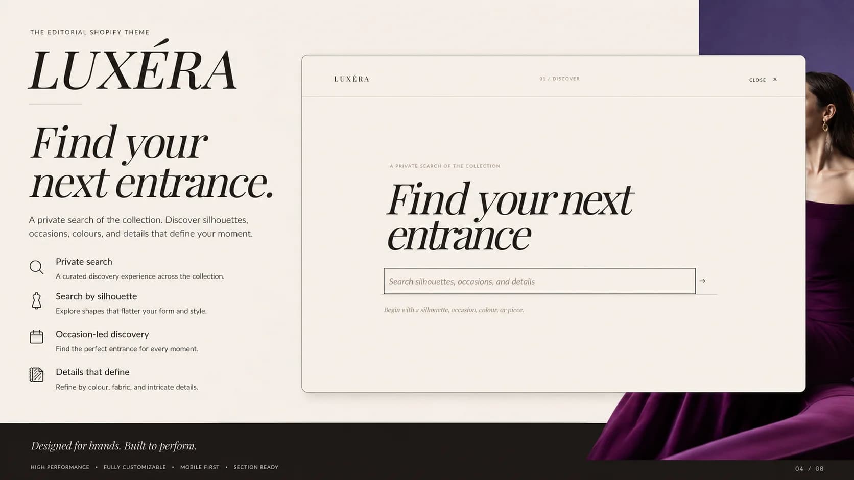 LUXÉRA luxury women’s fashion Shopify theme storefront view 4