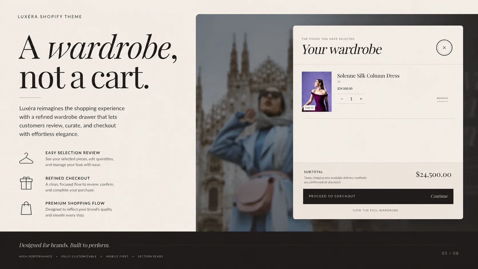 LUXÉRA luxury women’s fashion Shopify theme storefront view 5