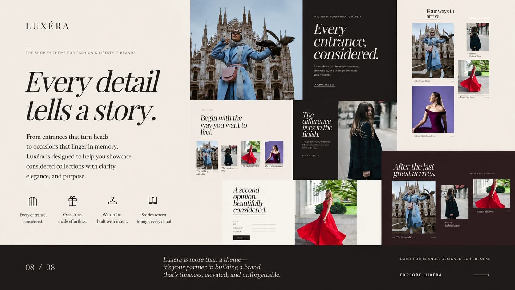 LUXÉRA luxury women’s fashion Shopify theme storefront view 8