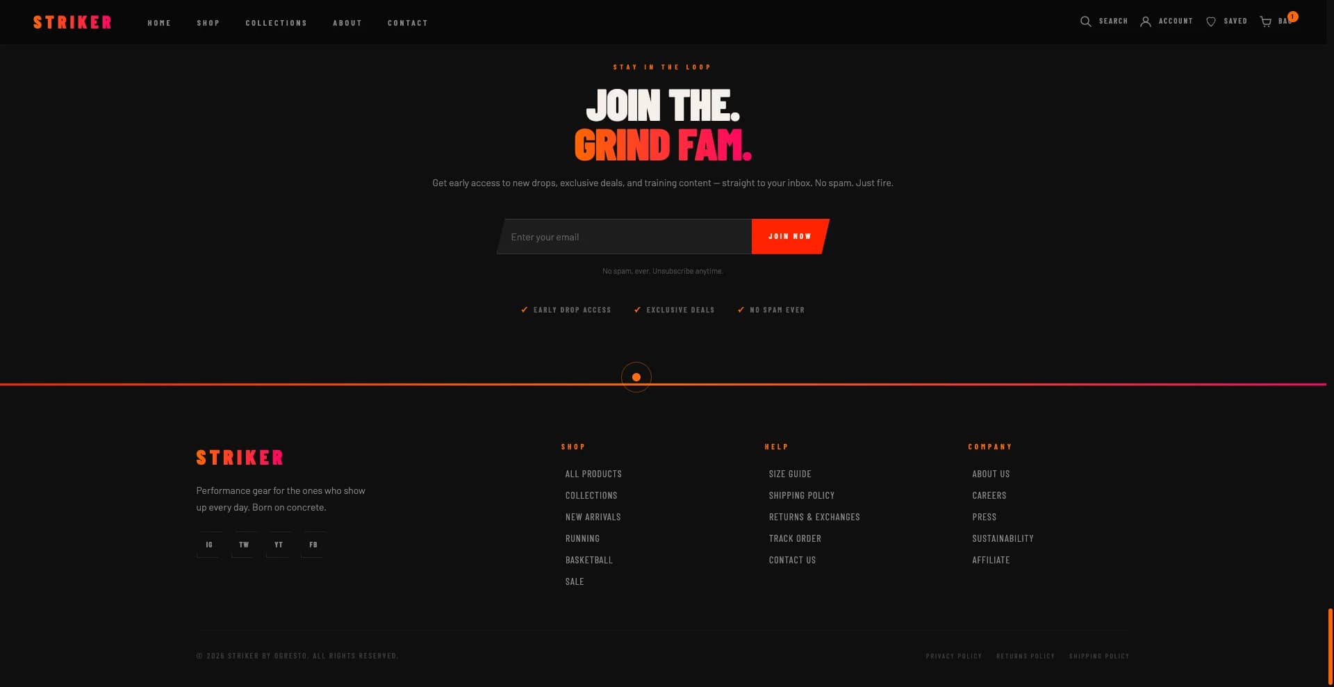 Striker Next.js ecommerce product detail page with image gallery and add to cart